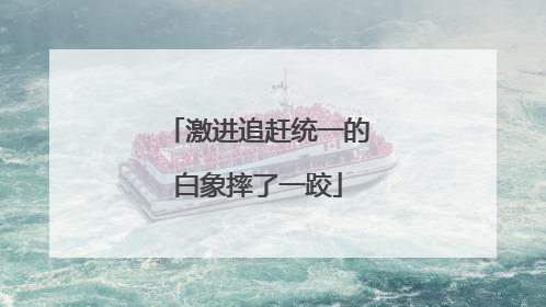 激进追赶统一的白象摔了一跤