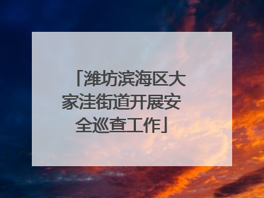 潍坊滨海区大家洼街道开展安全巡查工作