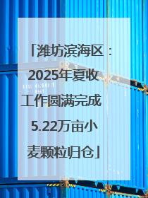潍坊滨海区：2025年夏收工作圆满完成 5.22万亩小麦颗粒归仓
