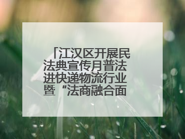 江汉区开展民法典宣传月普法进快递物流行业暨“法商融合面对面”活动