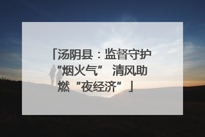 汤阴县：监督守护“烟火气” 清风助燃“夜经济”