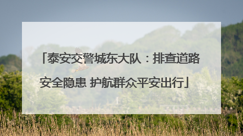 泰安交警城东大队：排查道路安全隐患 护航群众平安出行