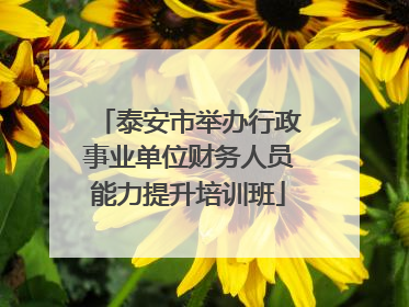 泰安市举办行政事业单位财务人员能力提升培训班