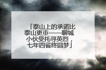 泰山上的承诺比泰山更重——聊城小伙受托寻英烈，七年四省终圆梦