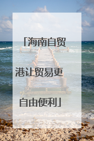 海南自贸港让贸易更自由便利