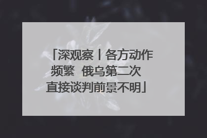 深观察丨各方动作频繁  俄乌第二次直接谈判前景不明