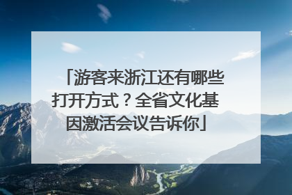 游客来浙江还有哪些打开方式？全省文化基因激活会议告诉你