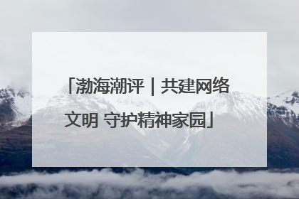 渤海潮评｜共建网络文明 守护精神家园