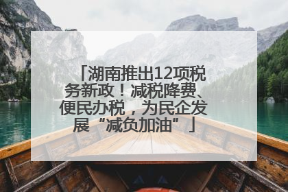 湖南推出12项税务新政！减税降费、便民办税，为民企发展“减负加油”