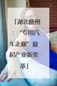 湖北随州：“专用汽车走廊”掀起产业新变革