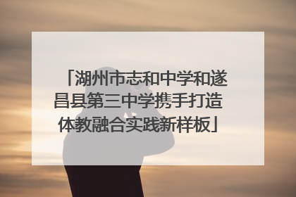 湖州市志和中学和遂昌县第三中学携手打造体教融合实践新样板