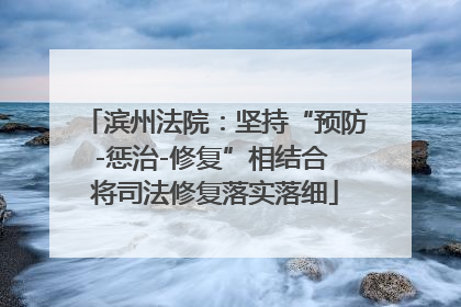 滨州法院：坚持“预防-惩治-修复”相结合 将司法修复落实落细