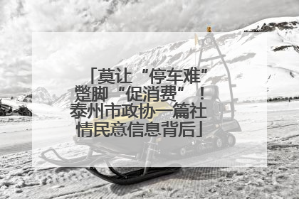 莫让“停车难”蹩脚“促消费”！泰州市政协一篇社情民意信息背后