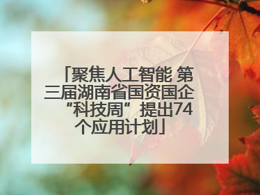 聚焦人工智能 第三届湖南省国资国企“科技周”提出74个应用计划