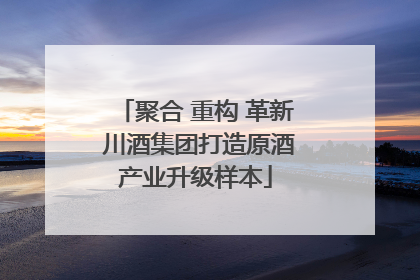 聚合 重构 革新 川酒集团打造原酒产业升级样本