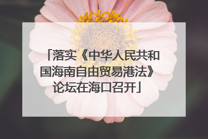 落实《中华人民共和国海南自由贸易港法》论坛在海口召开