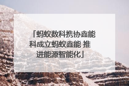 蚂蚁数科携协鑫能科成立蚂蚁鑫能 推进能源智能化