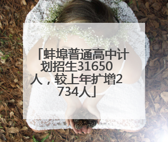 蚌埠普通高中计划招生31650人，较上年扩增2734人