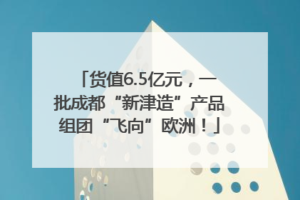 货值6.5亿元，一批成都“新津造”产品组团“飞向”欧洲！