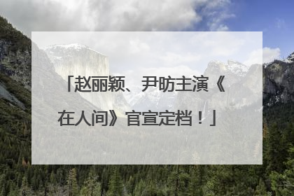 赵丽颖、尹昉主演《在人间》官宣定档！