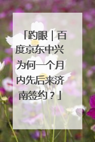 趵眼｜百度京东中兴为何一个月内先后来济南签约？