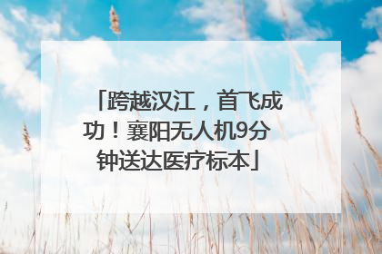 跨越汉江，首飞成功！襄阳无人机9分钟送达医疗标本