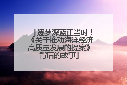 逐梦深蓝正当时！《关于推动海洋经济高质量发展的提案》背后的故事