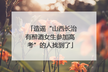 造谣“山西长治有醉酒女生参加高考”的人找到了