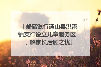 邮储银行通山县洪港镇支行设立儿童服务区，解家长后顾之忧