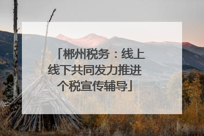 郴州税务：线上线下共同发力推进个税宣传辅导