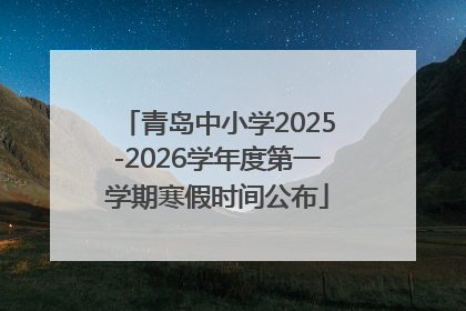青岛中小学2025-2026学年度第一学期寒假时间公布