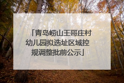 青岛崂山王哥庄村幼儿园拟选址区域控规调整批前公示