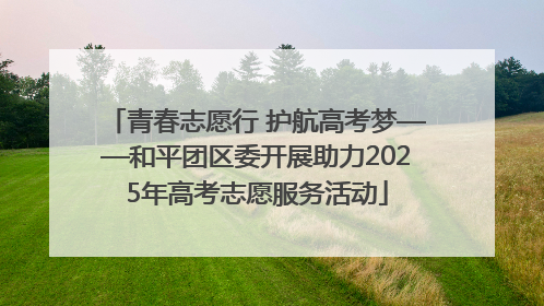 青春志愿行 护航高考梦——和平团区委开展助力2025年高考志愿服务活动