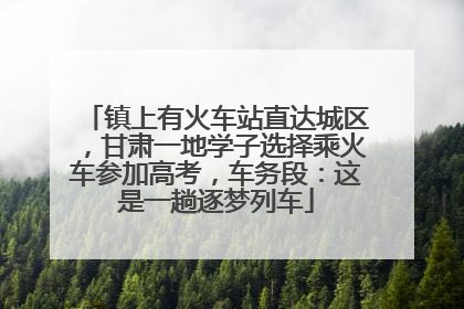 镇上有火车站直达城区，甘肃一地学子选择乘火车参加高考，车务段：这是一趟逐梦列车