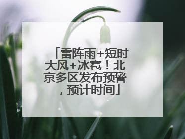 雷阵雨+短时大风+冰雹！北京多区发布预警，预计时间