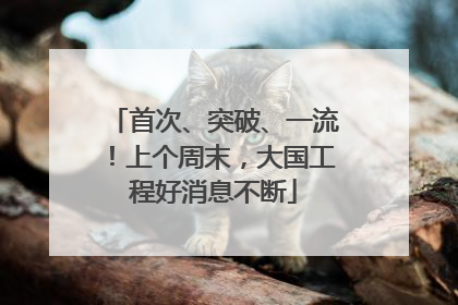 首次、突破、一流！上个周末，大国工程好消息不断