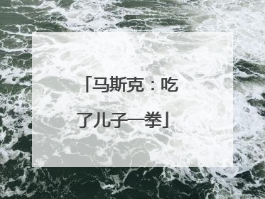 马斯克：吃了儿子一拳