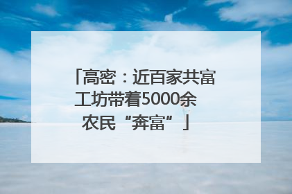 高密：近百家共富工坊带着5000余农民“奔富”