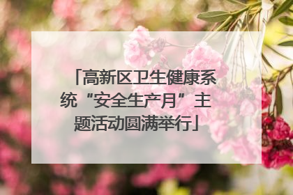 高新区卫生健康系统“安全生产月”主题活动圆满举行