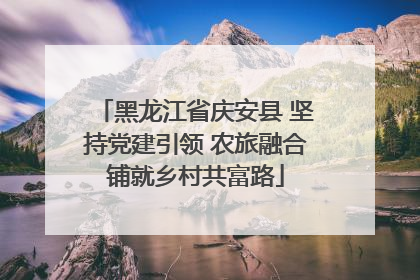 黑龙江省庆安县 坚持党建引领 农旅融合铺就乡村共富路
