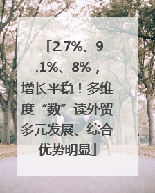 2.7%、9.1%、8%，增长平稳！多维度“数”读外贸多元发展、综合优势明显