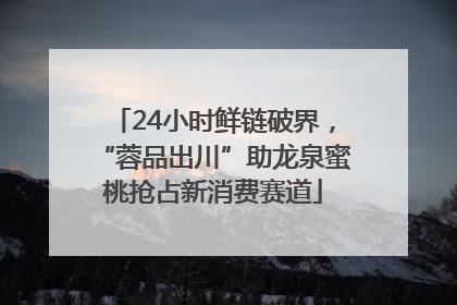 24小时鲜链破界，“蓉品出川”助龙泉蜜桃抢占新消费赛道