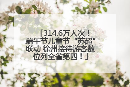 314.6万人次！端午节儿童节“苏超”联动 徐州接待游客数位列全省第四！