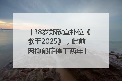 38岁郑欣宜补位《歌手2025》，此前因抑郁症停工两年