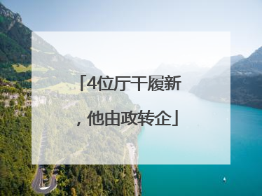 4位厅干履新，他由政转企