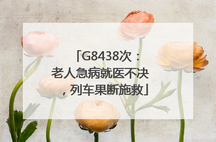 G8438次：老人急病就医不决，列车果断施救